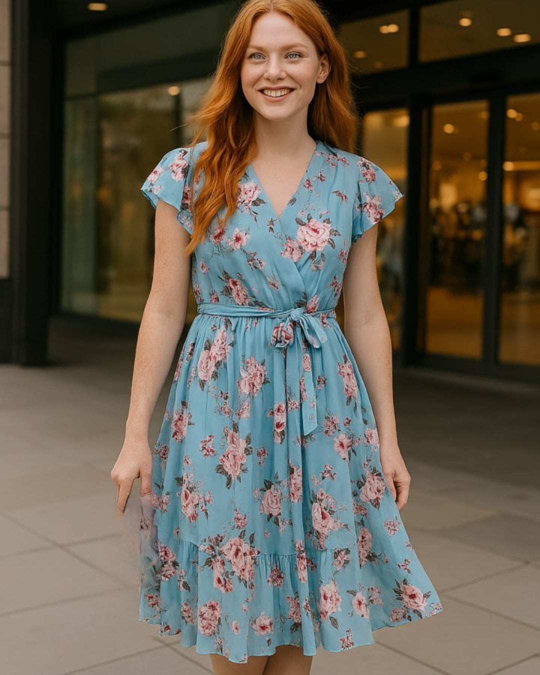 Jada | Women's Floral Pleated Wedding Guest Midi Dress