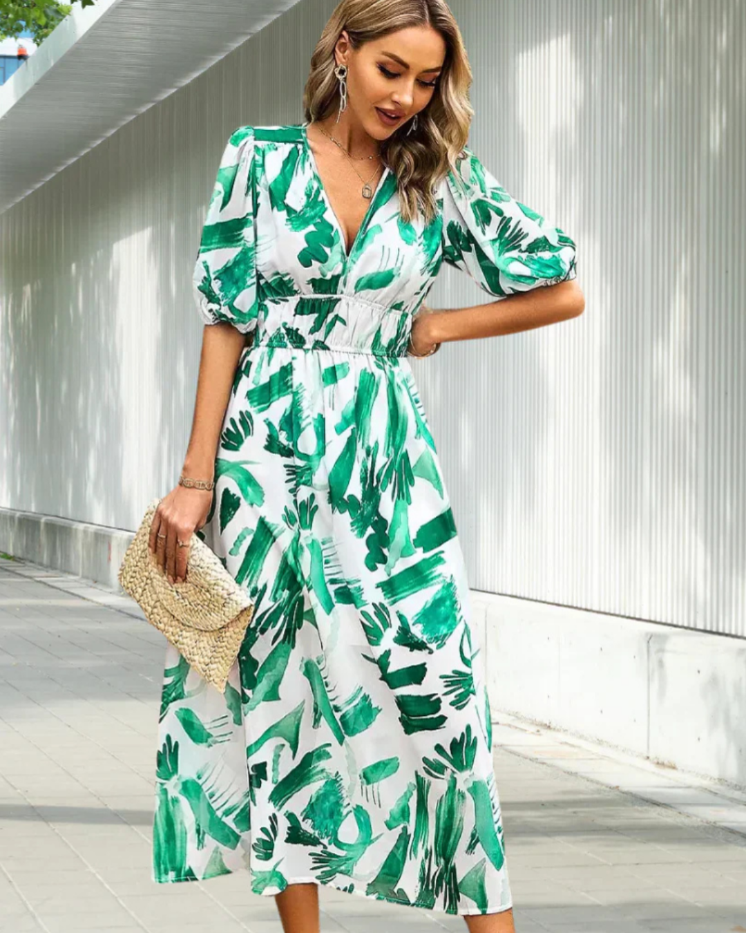 Jada | Women's V Neck Wedding Guest Wrap Maxi Dress