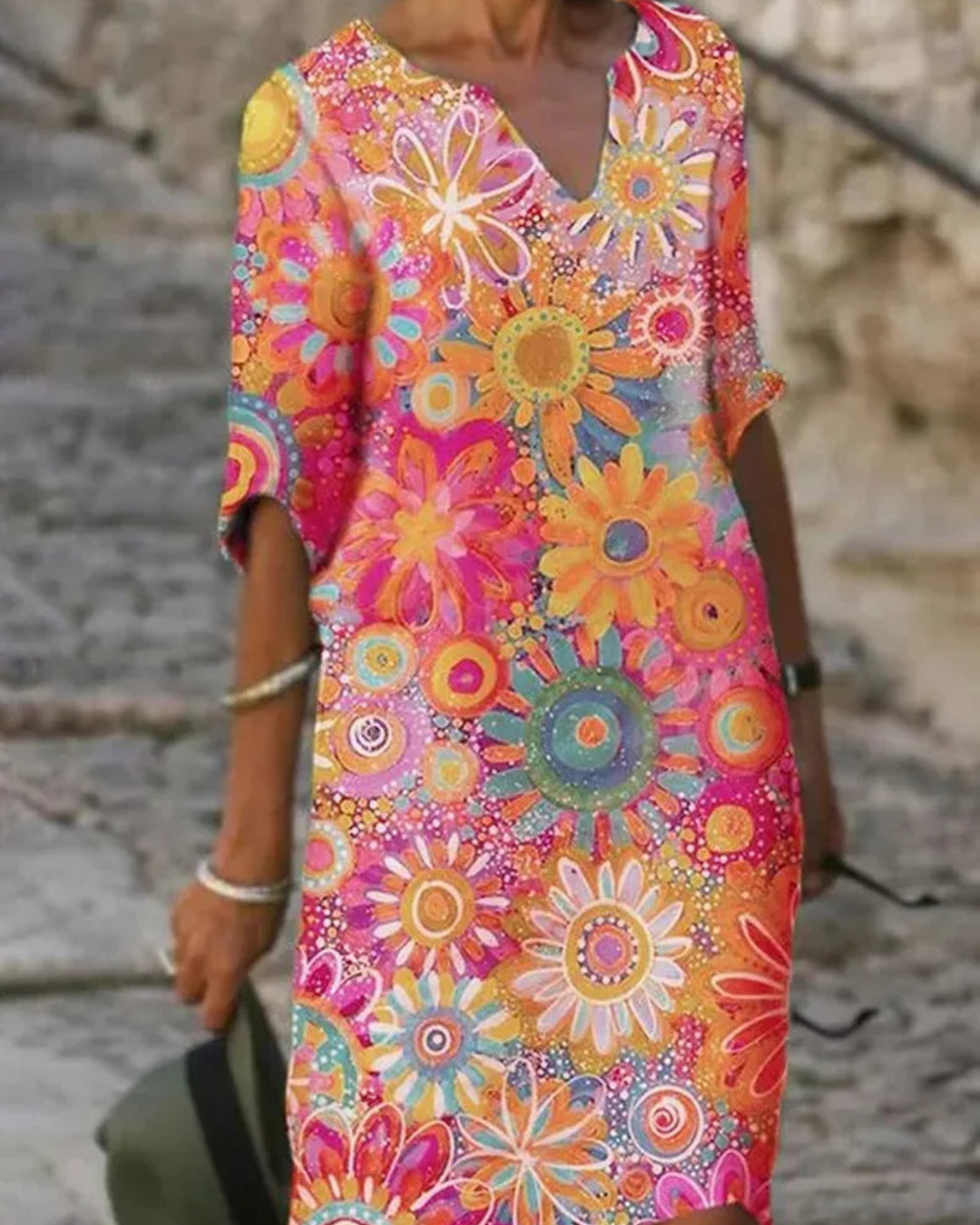 Jada | Women's Floral Boho Midi Dress