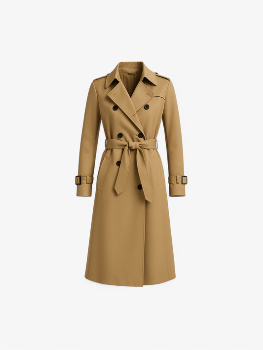 Jada | Women's Classic Vintage Slim Trenchcoat Coat with Adjustable Belt