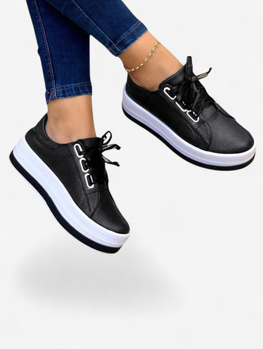 Jada | Women’s Casual Platform Sneakers Slip On Lace Up