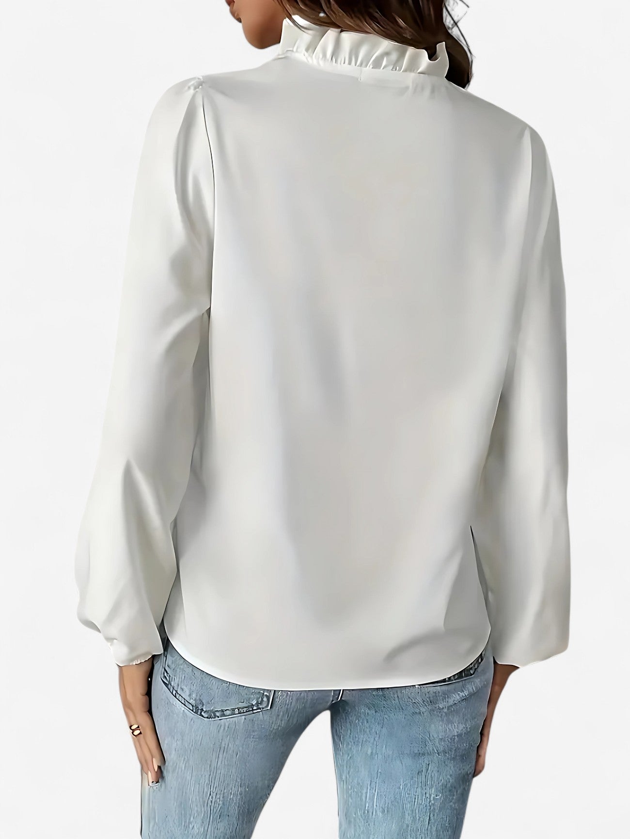 Jada | Women's Long Sleeve Loose Ruffle Shirt Top