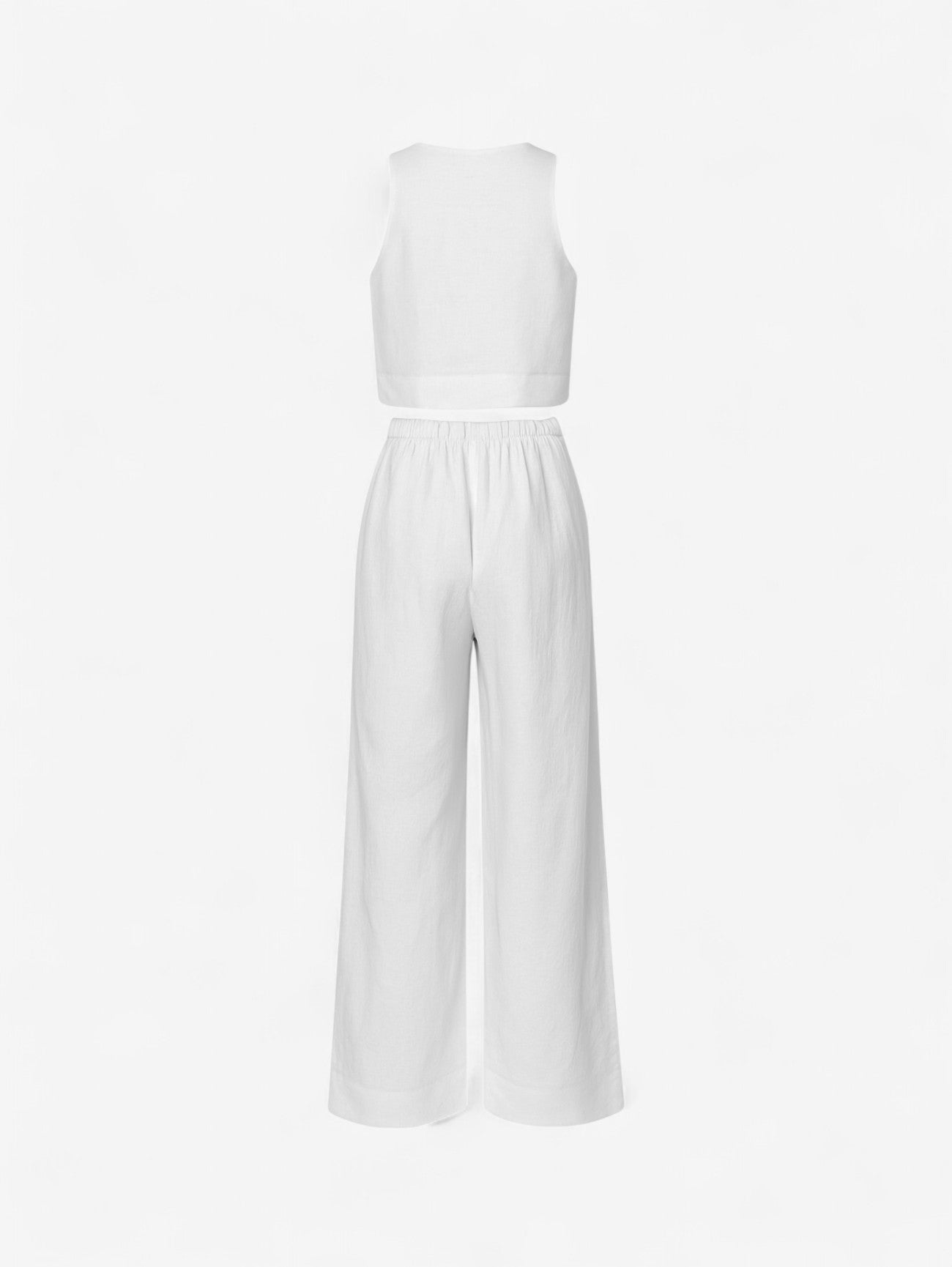 Jada | Women’s Sleeveless Crop Top and Wide Leg Pants Set
