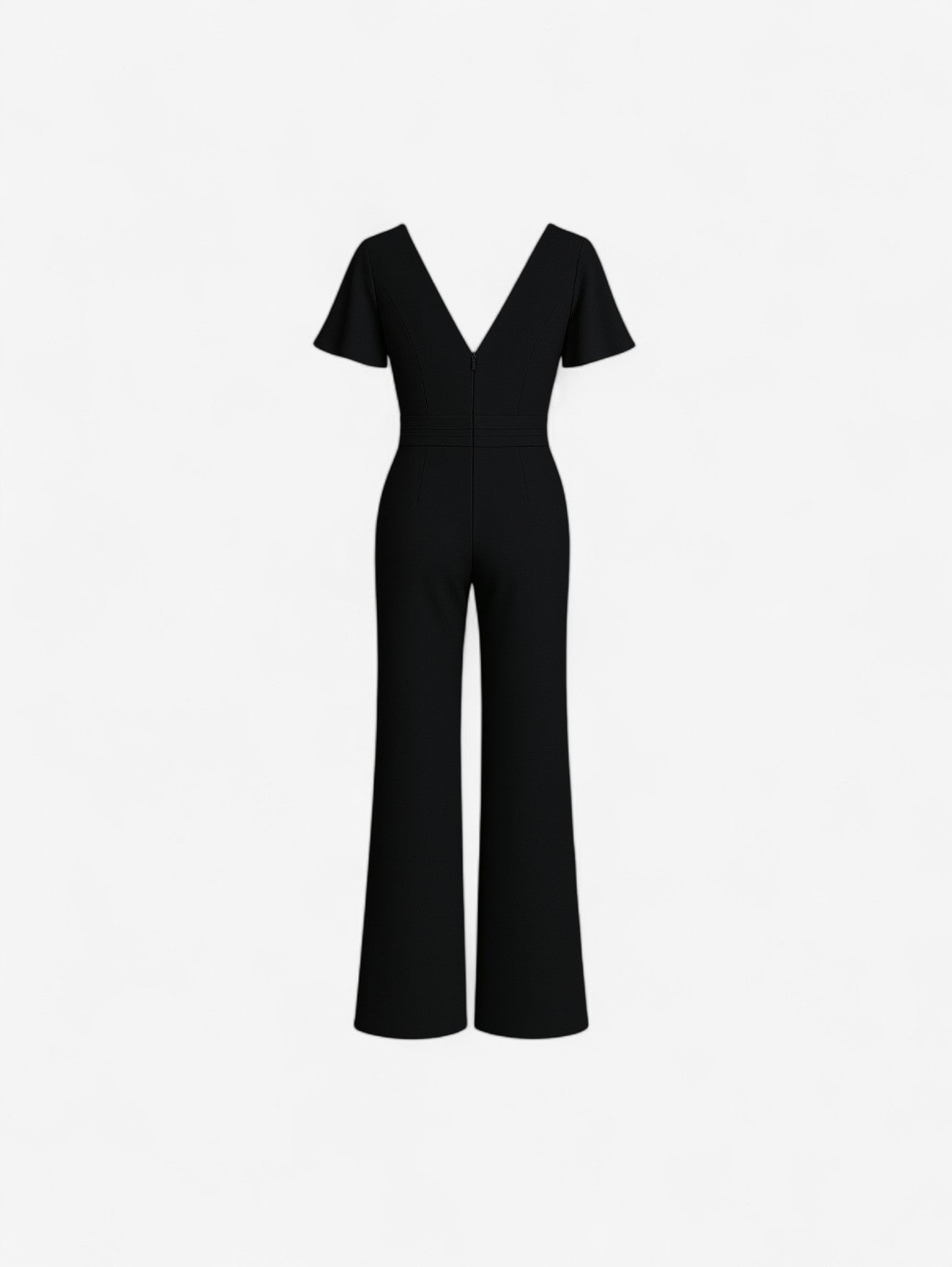 Jada | Women’s Casual V Neck Wide Leg Short Sleeve Jumpsuit