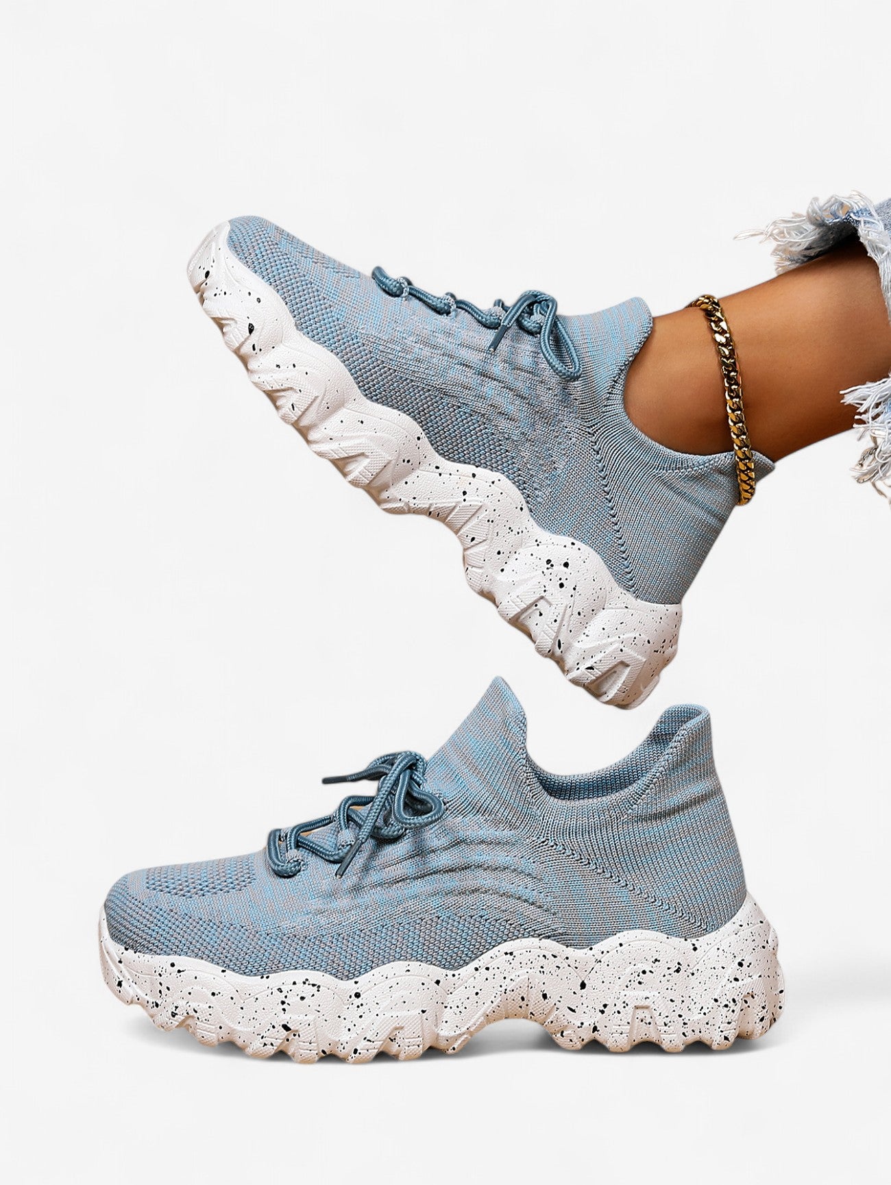 Jada | Women’s Lightweight Chunky Knit Casual Sneakers Shoes