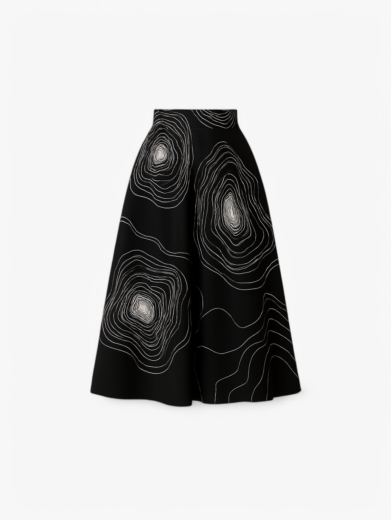 Jada | Women's High Waist A Line Midi Skirt with Abstract Print