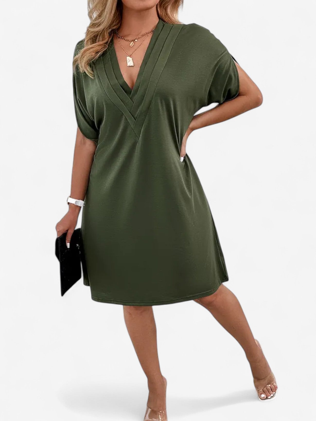 Jada | Women's Casual Summer Midi V-neck Dress