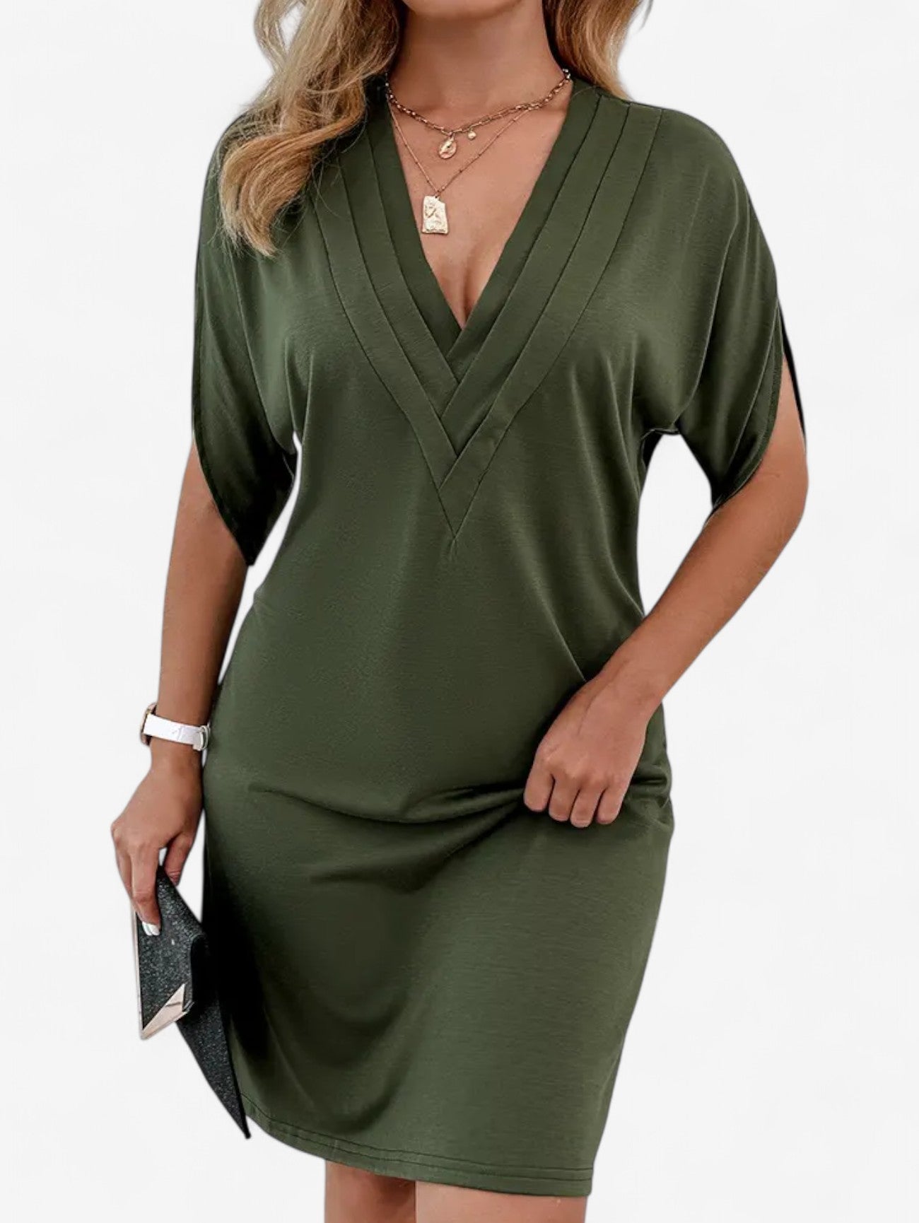 Jada | Women's Casual Summer Midi V-neck Dress