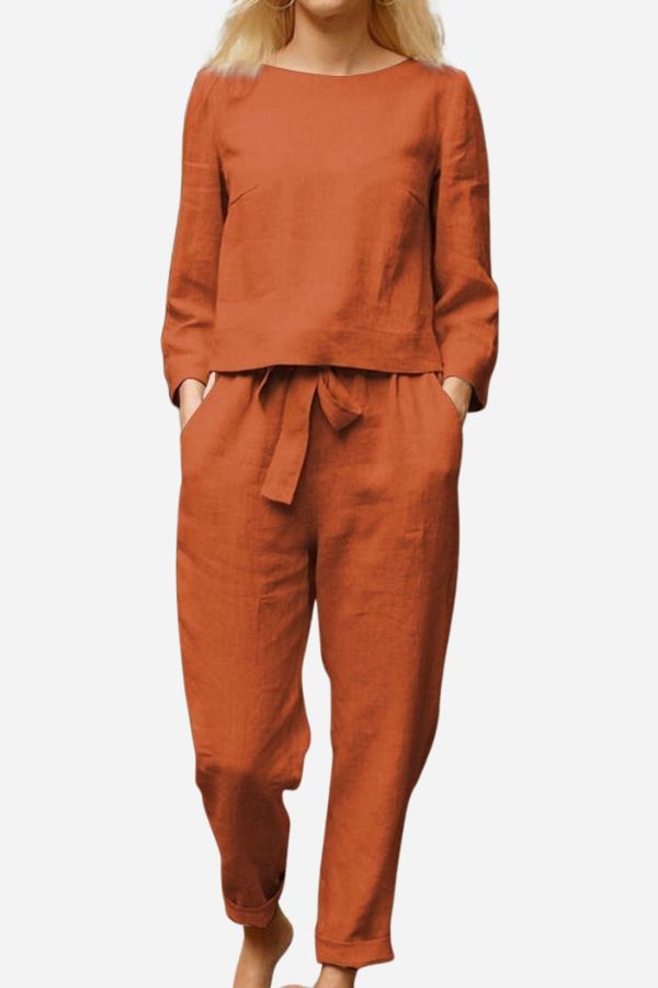 Jada | Women's Long Sleeve Shirt and Pants Two-piece Set