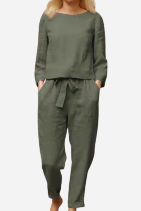 Jada | Women's Long Sleeve Shirt and Pants Two-piece Set