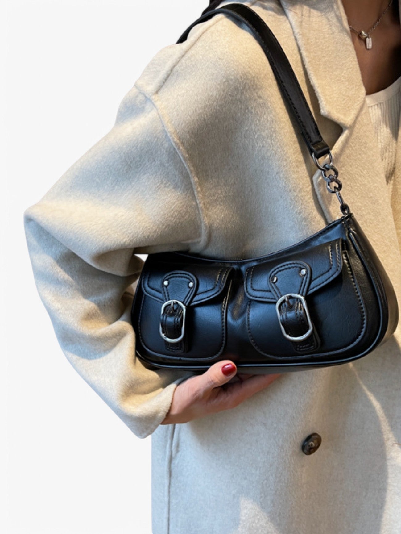 Jada | Women's Vintage Saddle Shoulder Bag Handbag with Buckle Dual Pockets