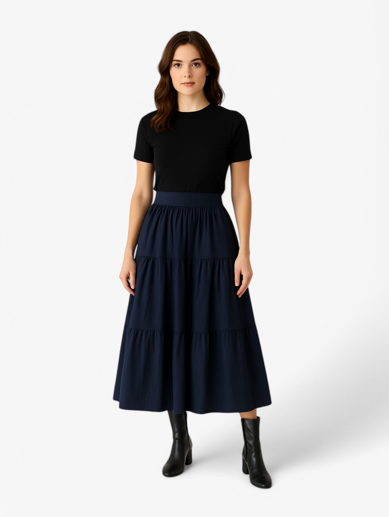 Jada | Women's Boho Pleated A-Line Midi Skirt