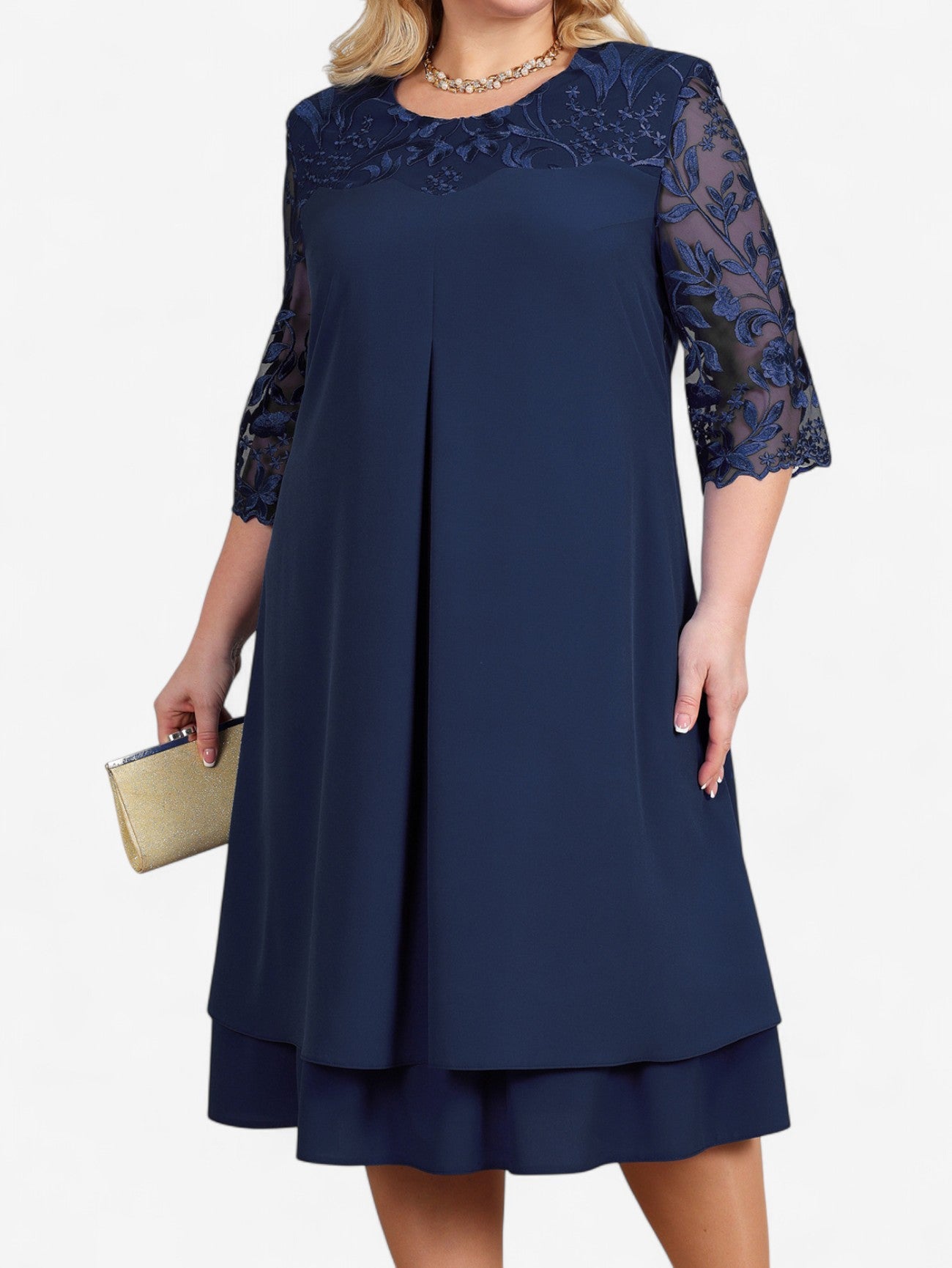 Jada | Women’s Elegant Lace Wedding Guest Midi Dress