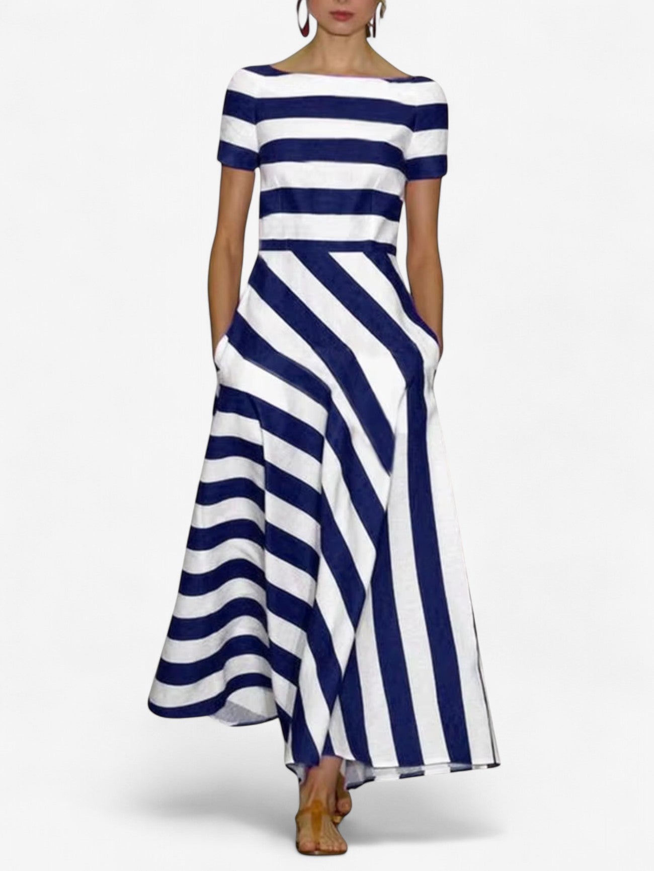 Jada | Women's Formal Striped Summer Maxi Dress