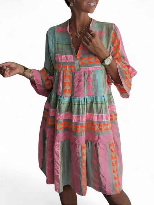 Jada | Women's Summer Wrap Boho Print Mini Dress