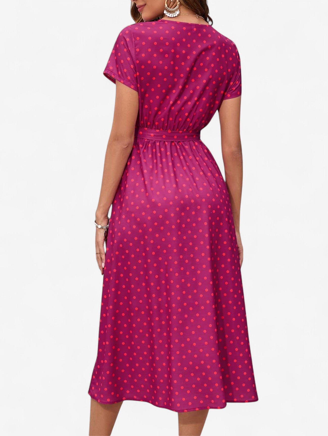 Jada | Women's Boho Wrap Wedding guest Midi Dress with Split