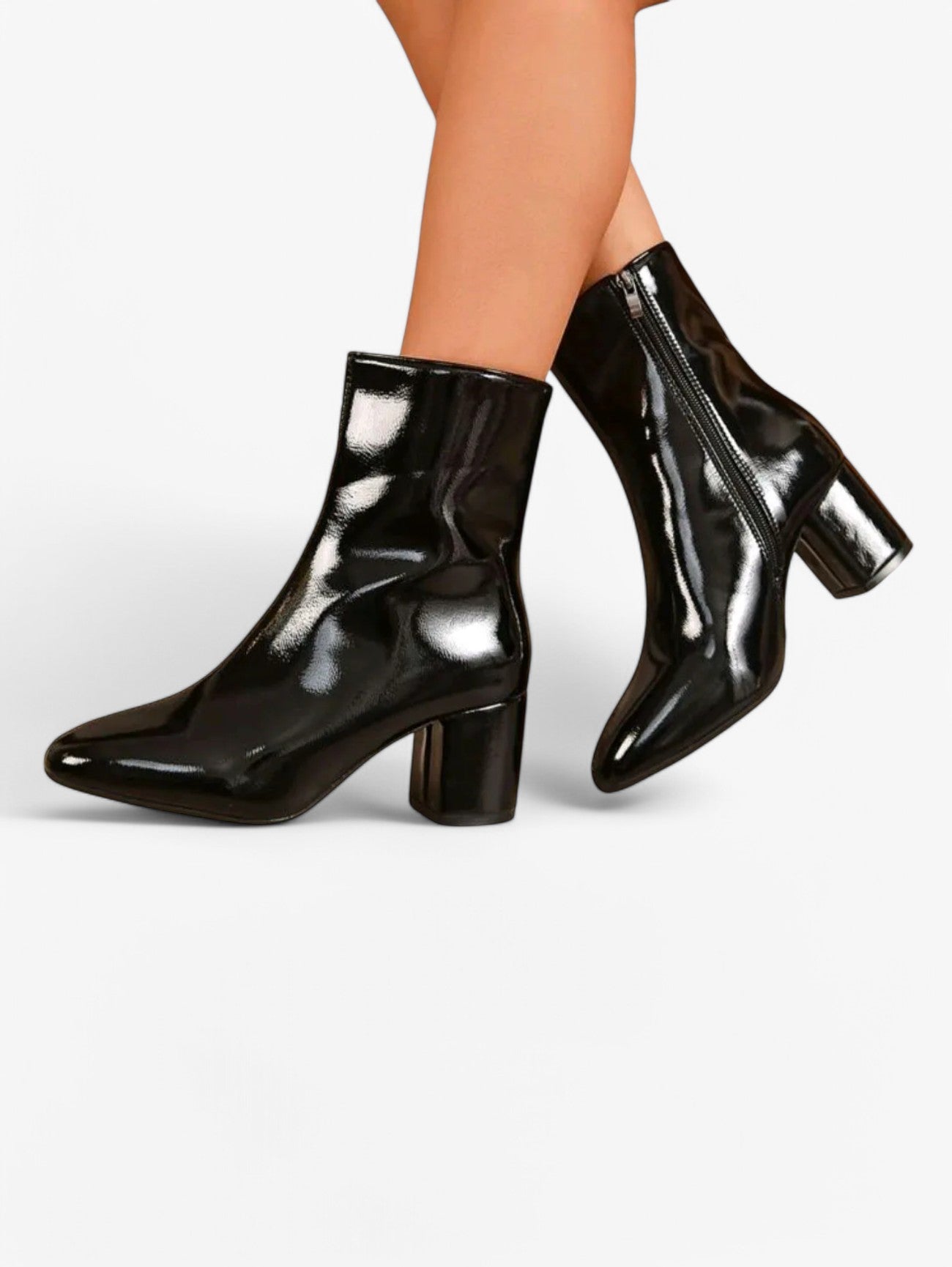 Jada | Women's Elegant Western Ankle Boots Pointed Toe Side Zipper Block Heel