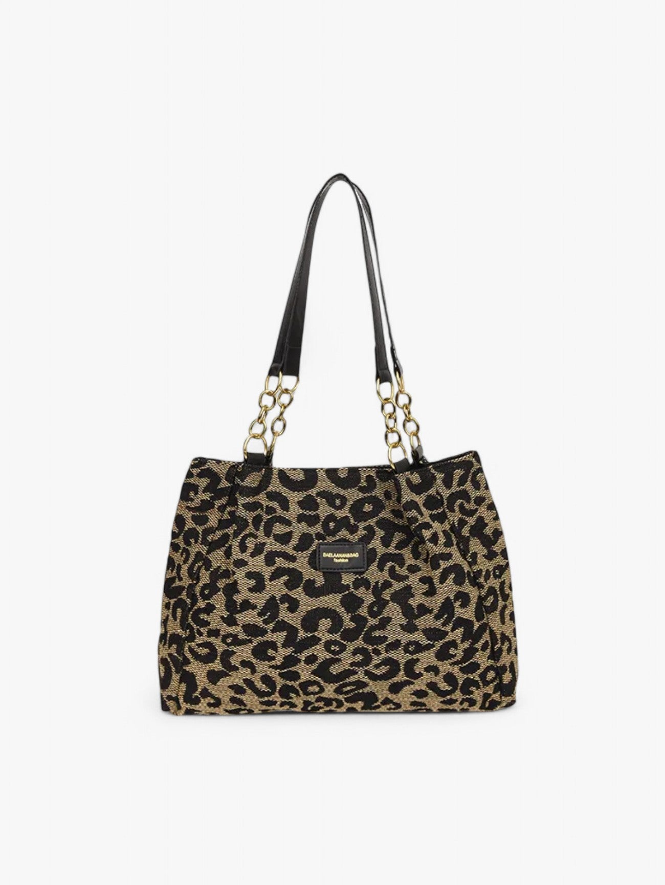 Jada | Women's Leopard Print Shoulder Bag Tote Bag Gold Chain Details
