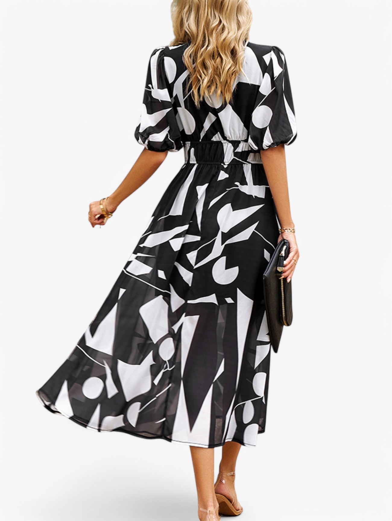 Jada | Women's Floral V-Neck Short Sleeve Summer Midi Dress