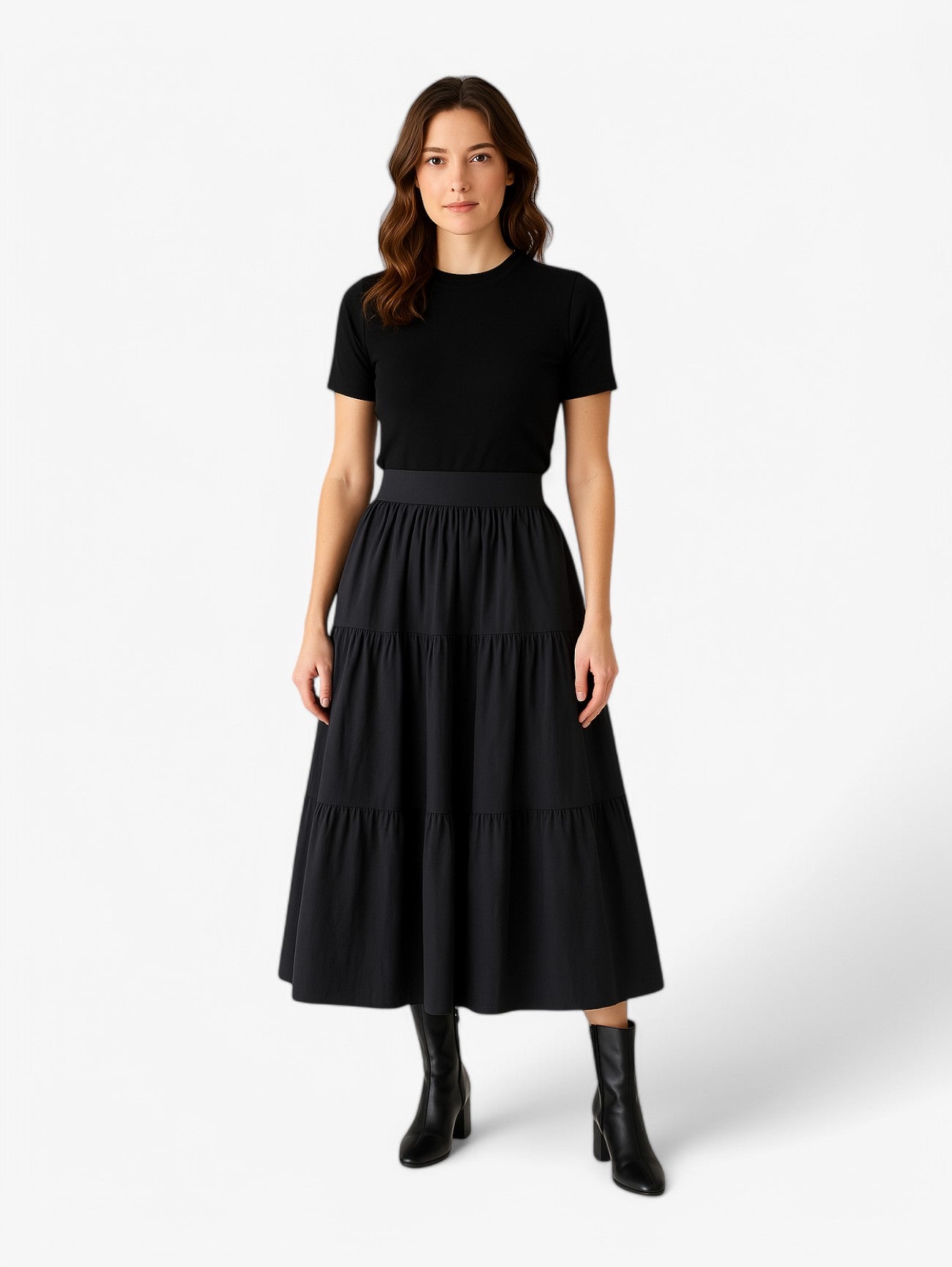 Jada | Women's Boho Pleated A-Line Midi Skirt