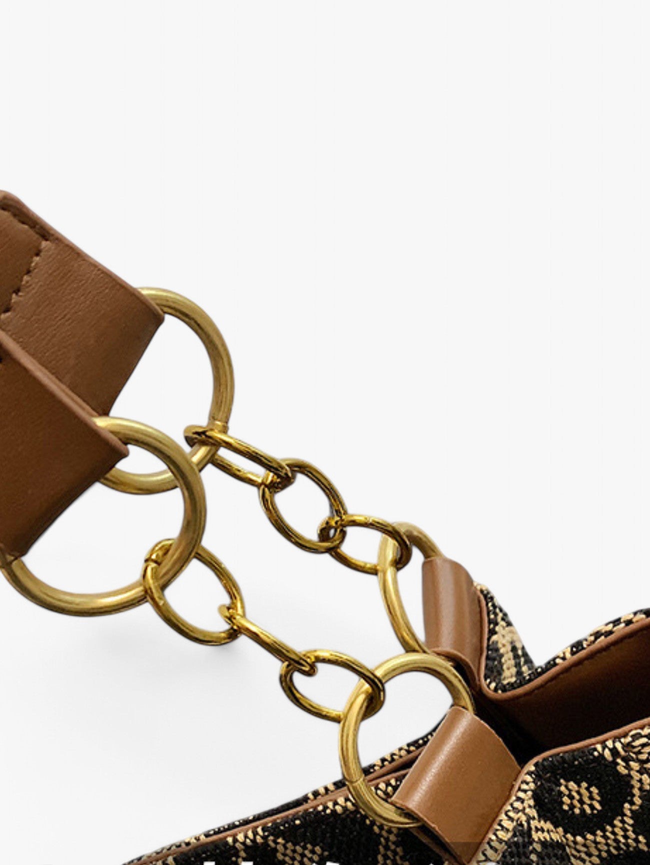 Jada | Women's Leopard Print Shoulder Bag Tote Bag Gold Chain Details