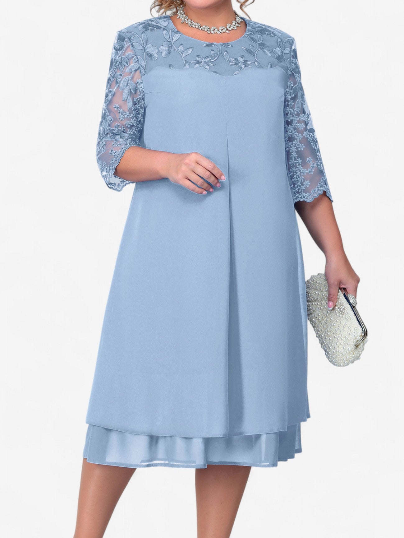 Jada | Women’s Elegant Lace Wedding Guest Midi Dress