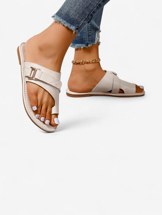 Jada | Women's Flat Open Toe Slide Sandals