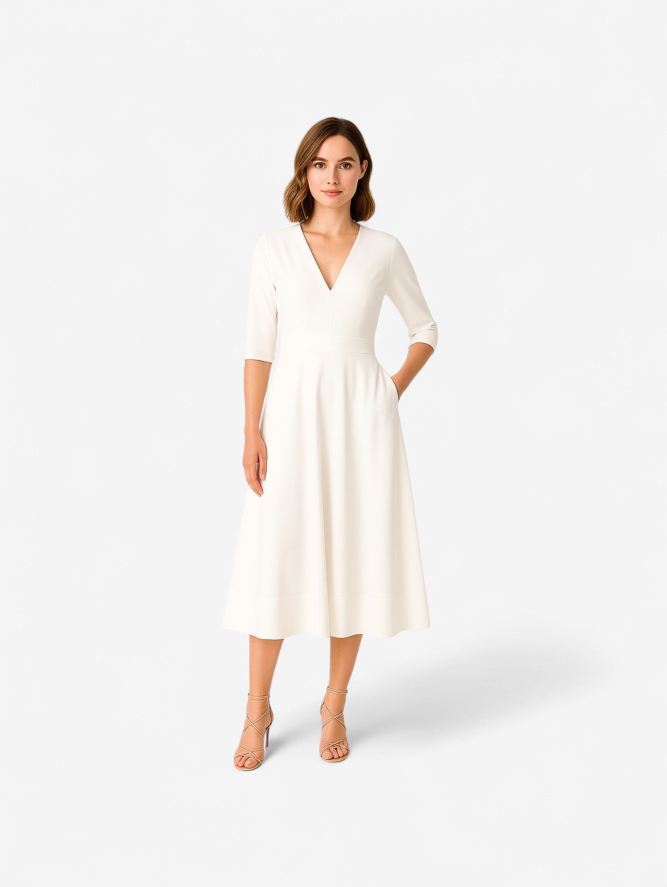 Jada | Women's Elegant Formal Wedding Guest Midi Dress