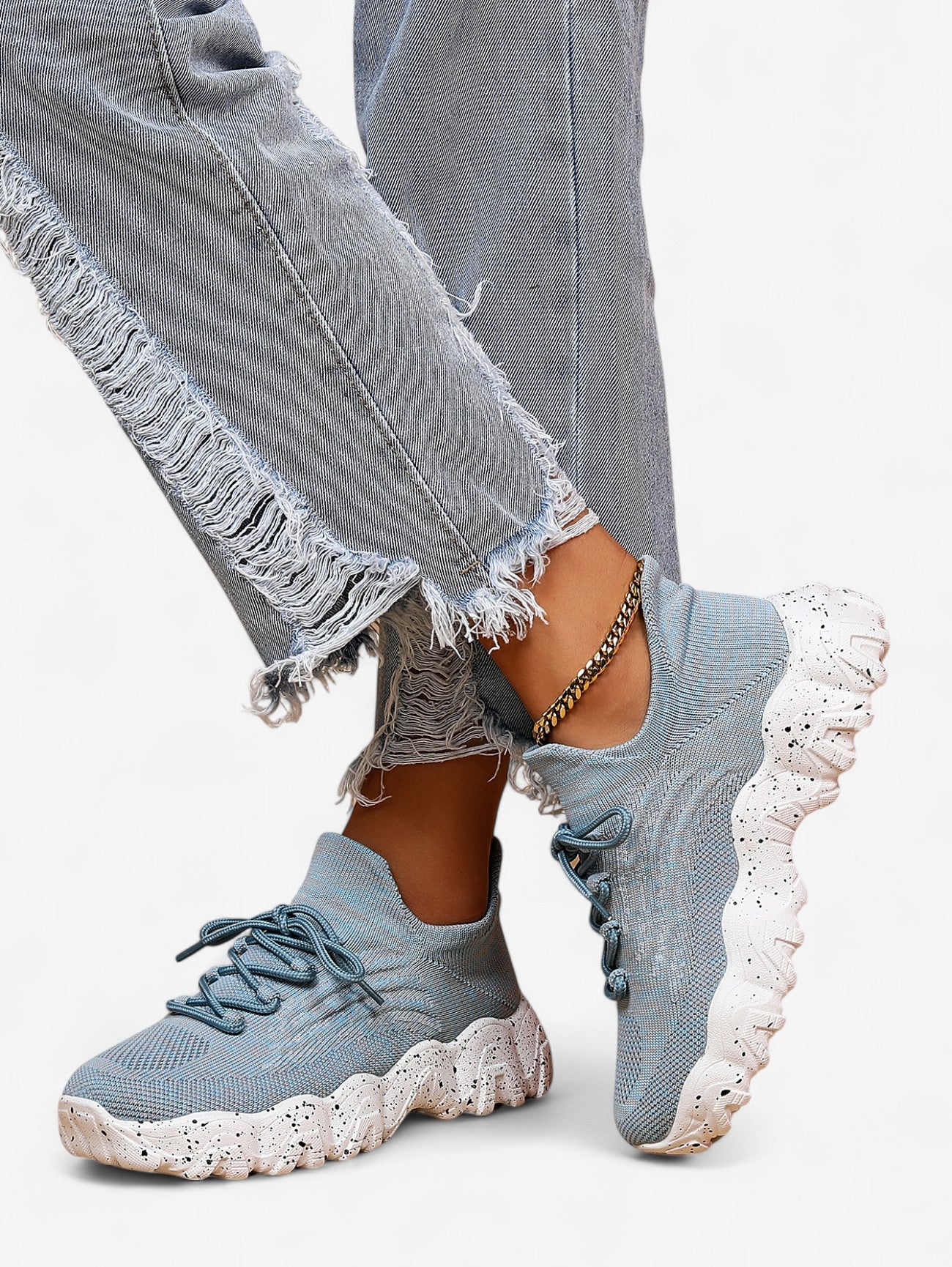 Jada | Women’s Chunky Knit Casual Sneakers Shoes