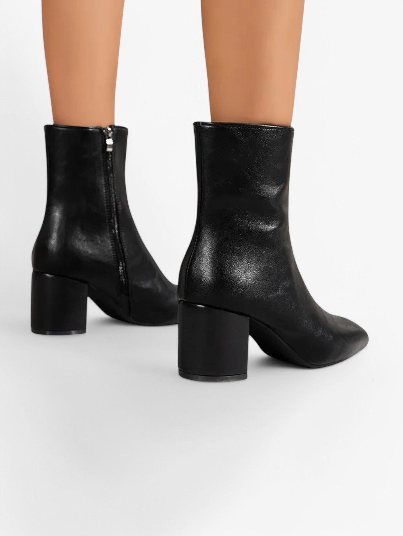 Jada | Women's Elegant Western Ankle Boots Pointed Toe Side Zipper Block Heel