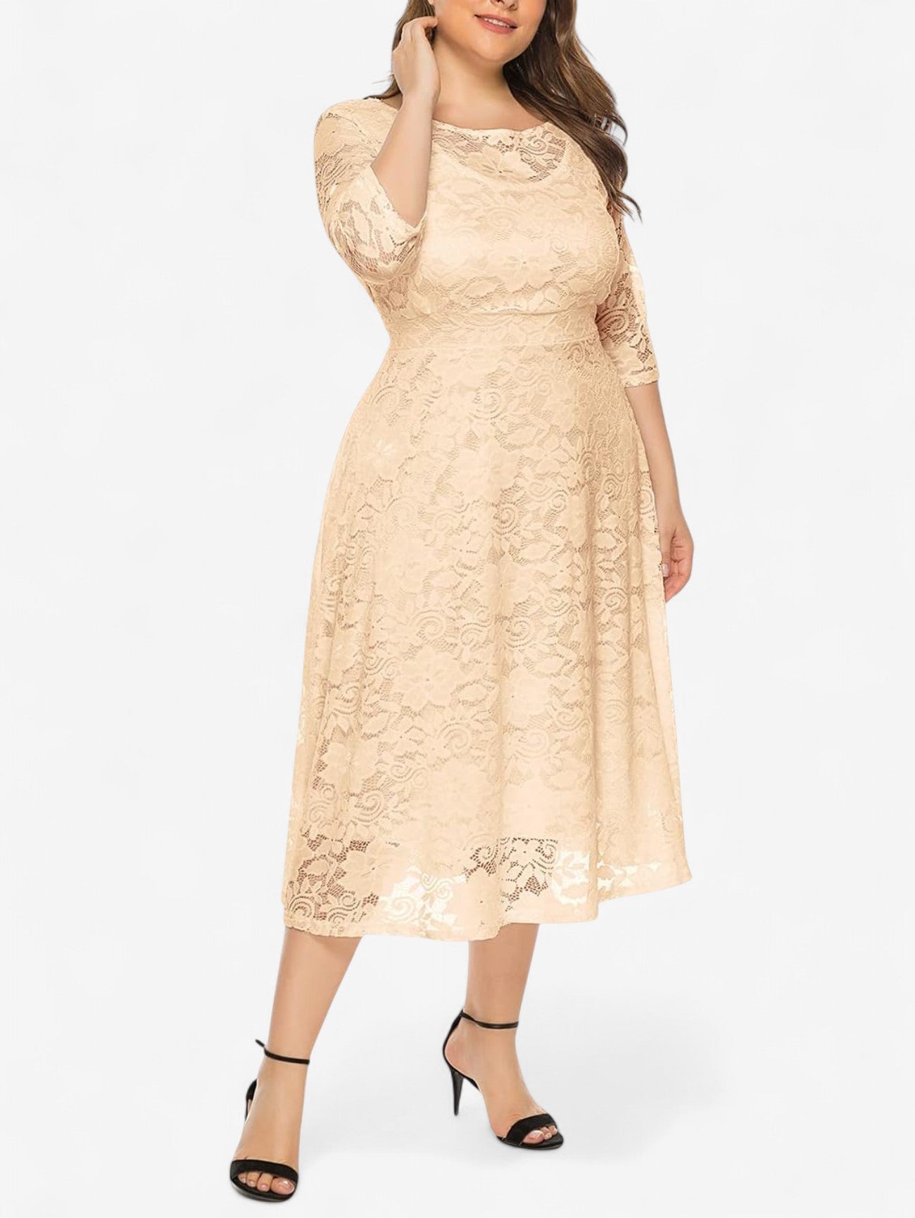 Jada | Women's Plus Size Wedding Guest Midi Dress