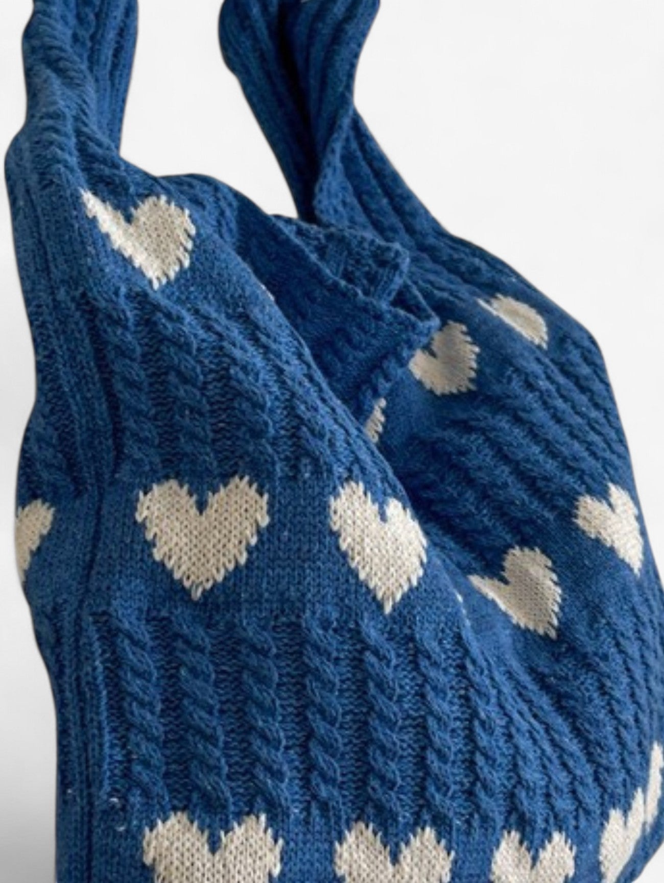 Jada | Women's Large Soft Crochet Heart Tote Bag