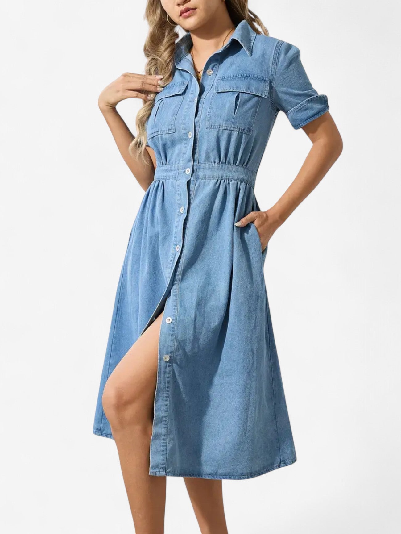 Jada | Women's Button Down Formal Jeans Dress