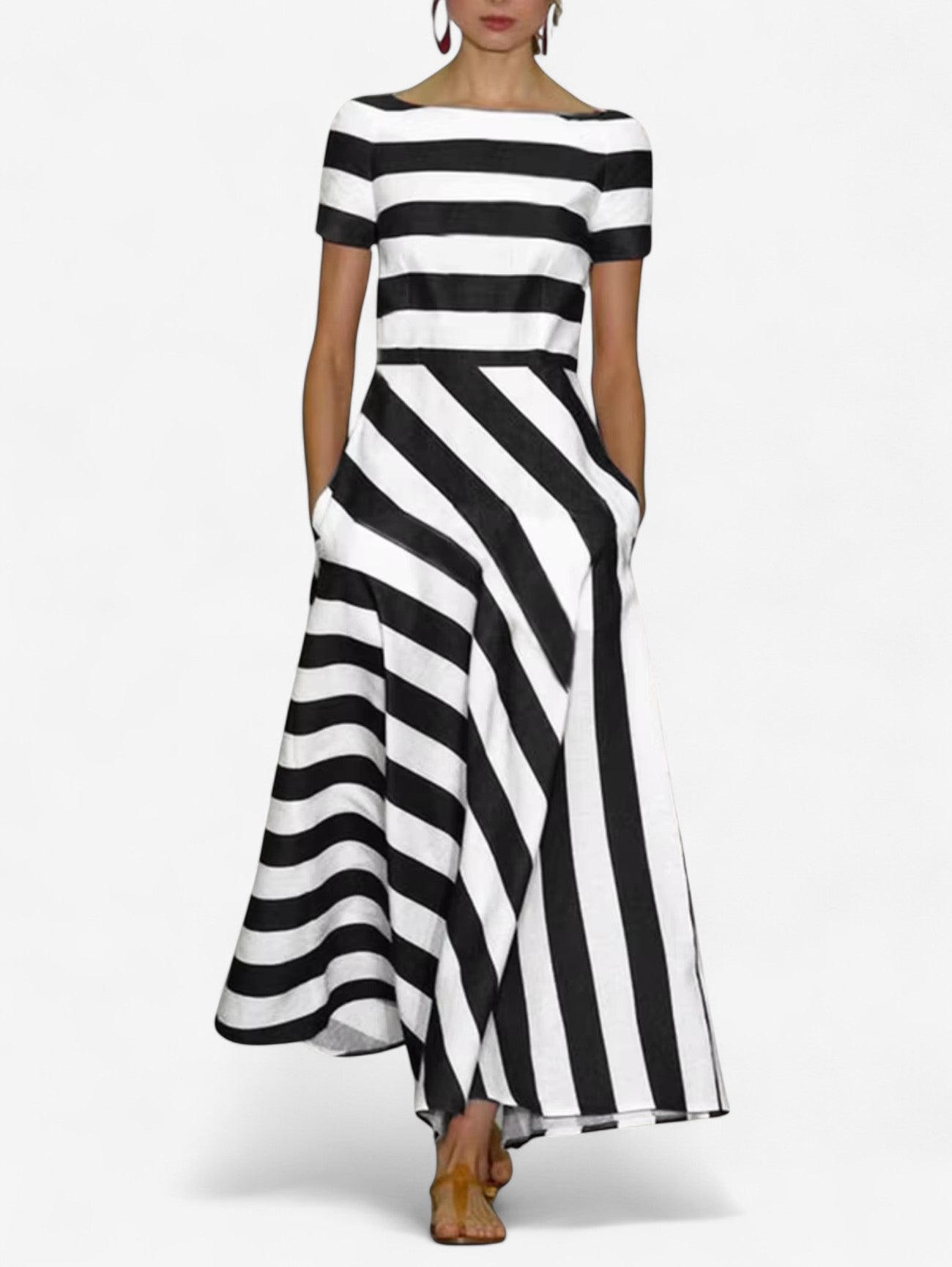 Jada | Women's Formal Striped Summer Maxi Dress