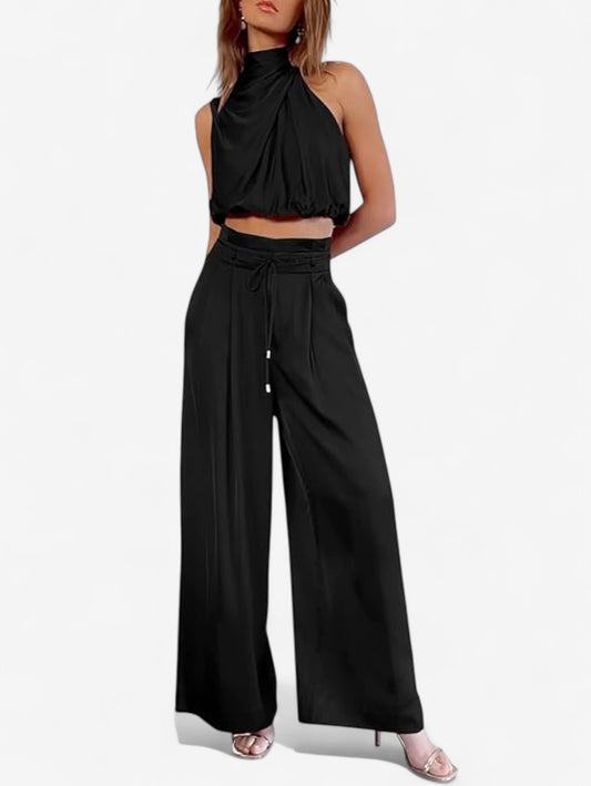 Jada | Women's Summer Outfit Crop Top and Wide Leg Pants Set
