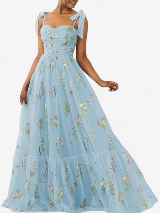 Jada | Women's Wrap Embroidered Sleeveless Wedding Guest Maxi Dress