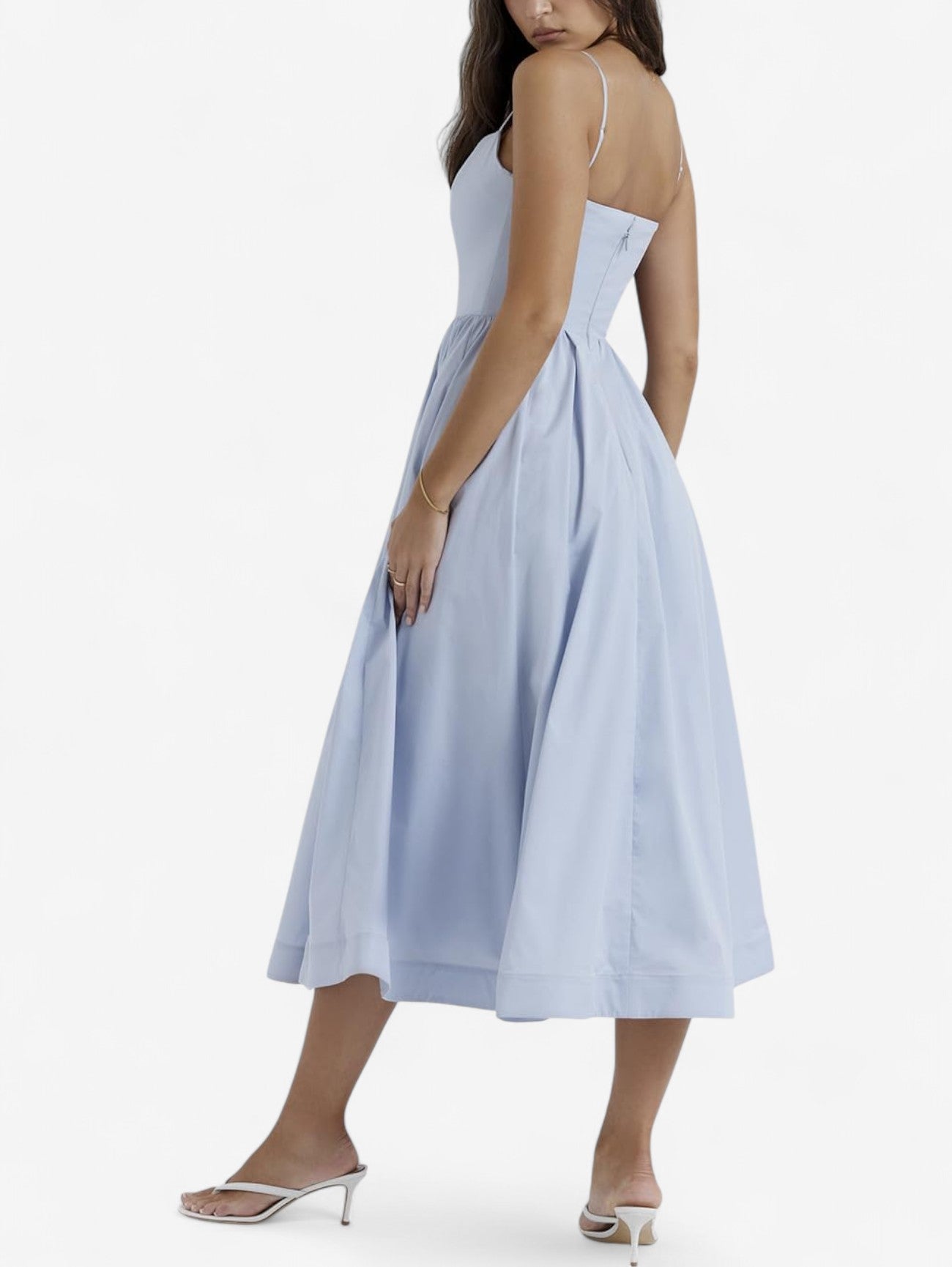 Jada | Women’s Sleeveless Wedding Guest Wrap Midi Summer Dress