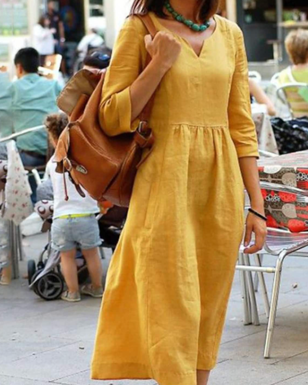 Jada | Women's Casual V-Neck Midi Dress