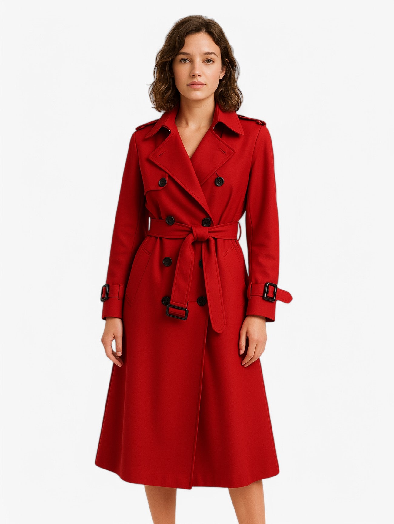 Jada | Women's Classic Vintage Slim Trenchcoat Coat with Adjustable Belt