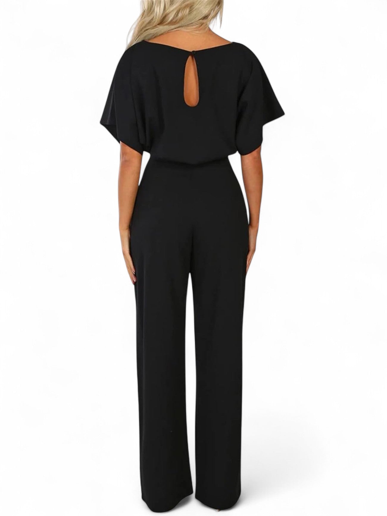 Jada | Women's Elegant Short Sleeve Wide Leg Jumpsuit