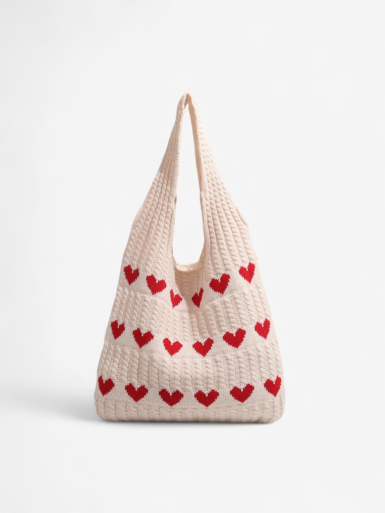 Jada | Women's Large Soft Crochet Heart Tote Bag