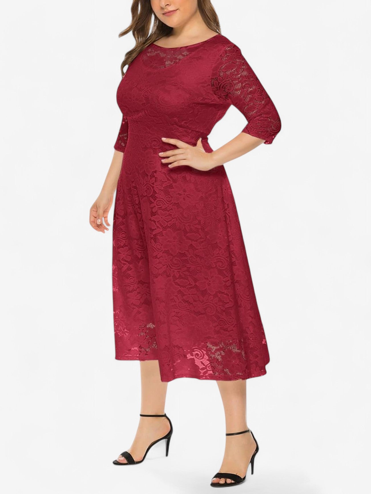 Jada | Women's Plus Size Wedding Guest Midi Dress