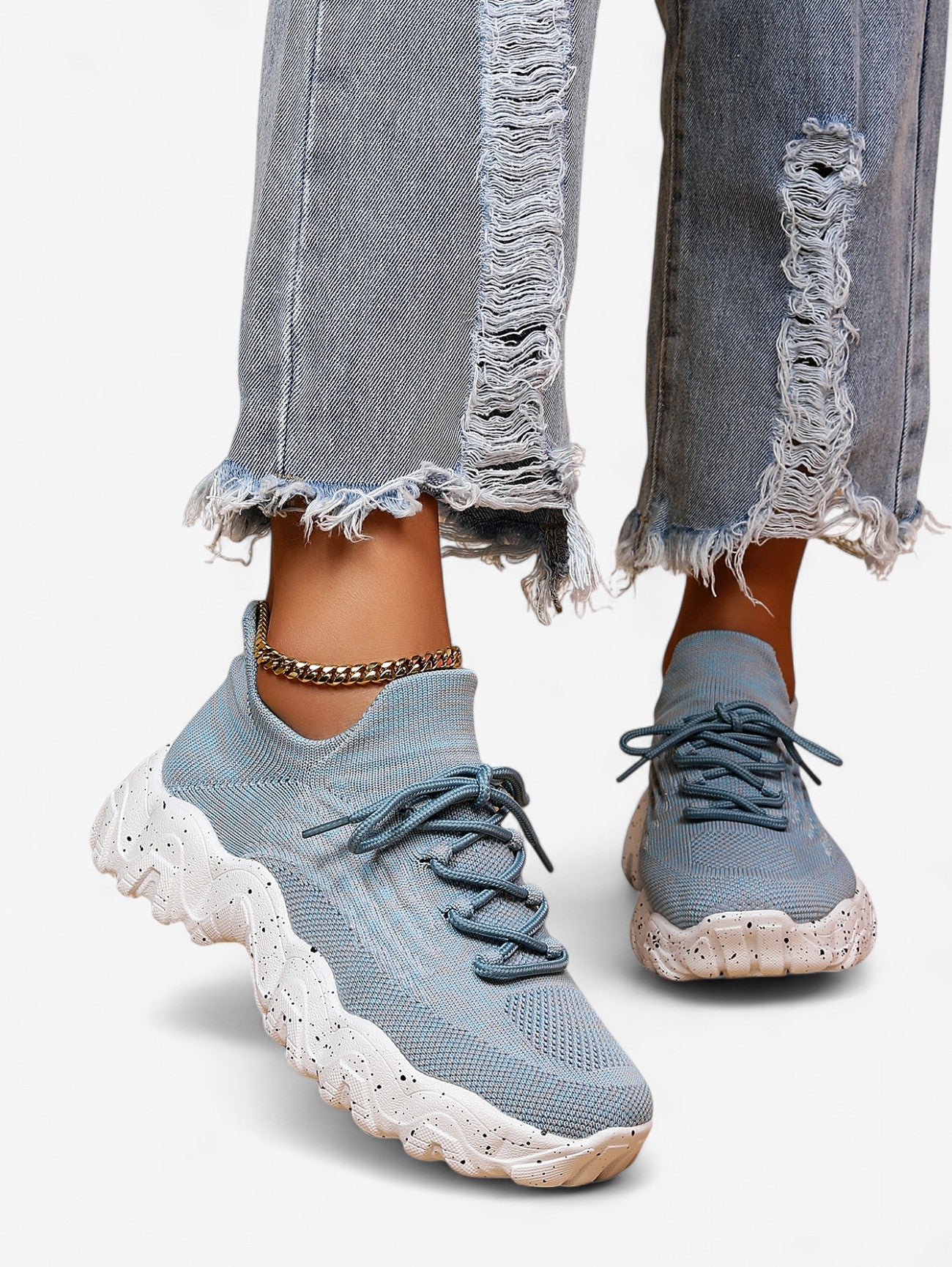 Jada | Women’s Lightweight Chunky Knit Casual Sneakers Shoes