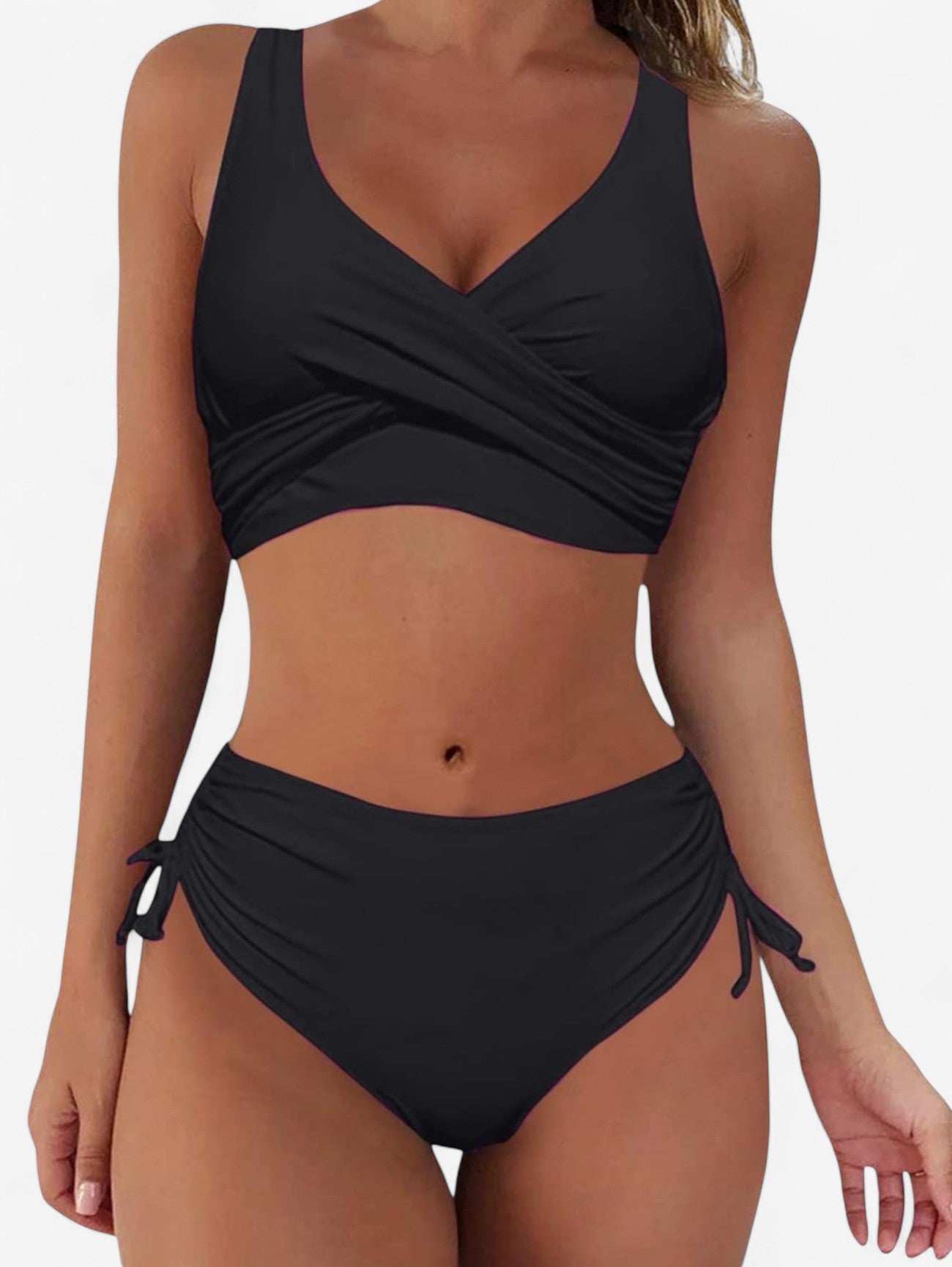 Jada | Women's 2 Piece Lace Up Back High Waisted Bikini Set