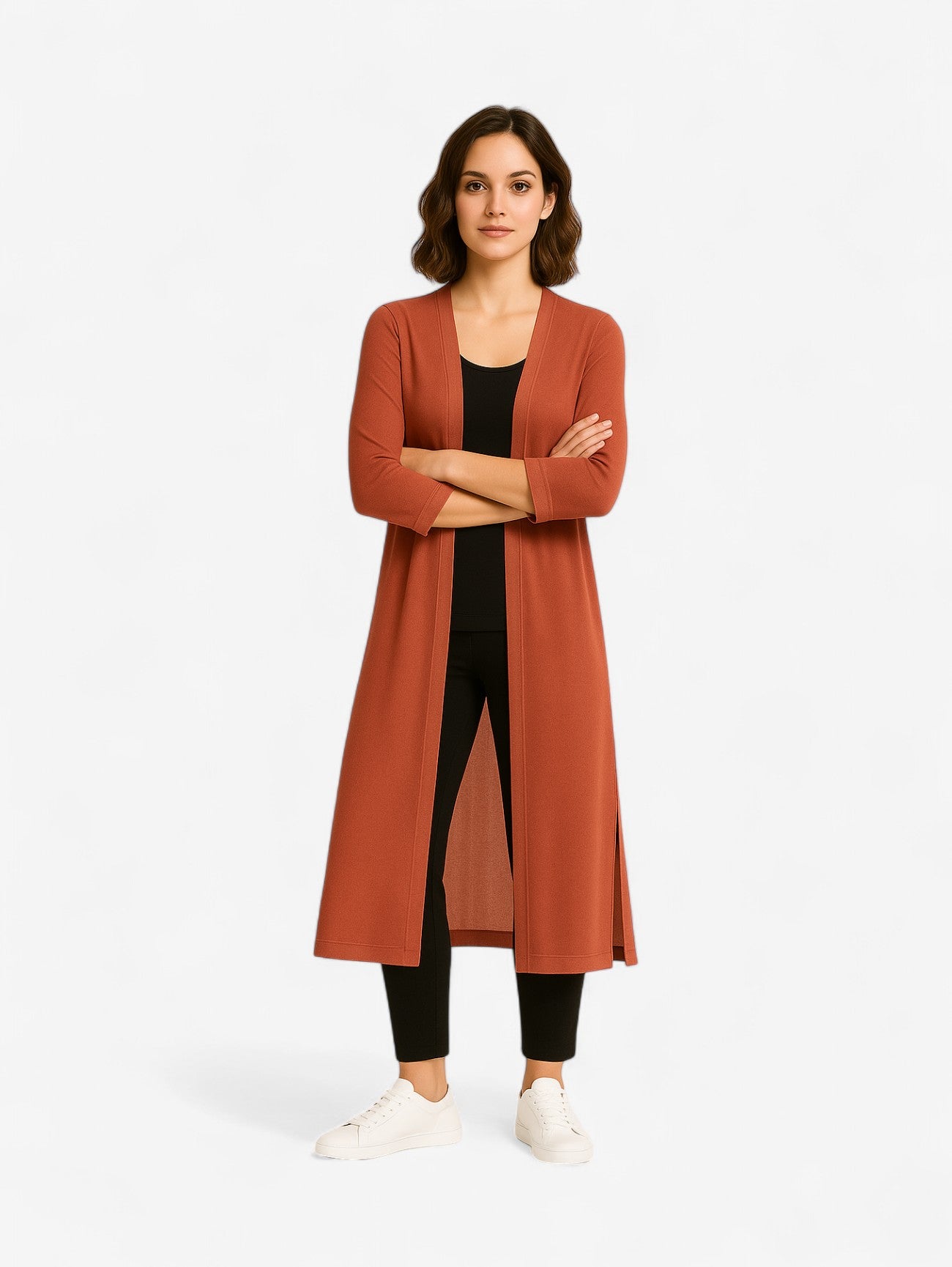 Jada | Women's Long Open Front Knitted Vest