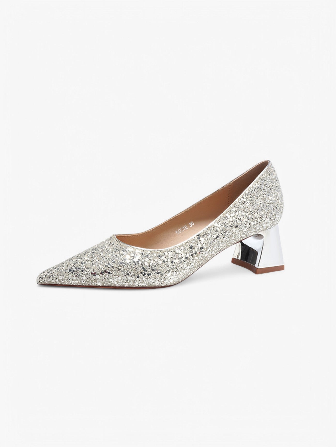 Jada | Women's Pointed Toe Glitter Block Heel Pumps