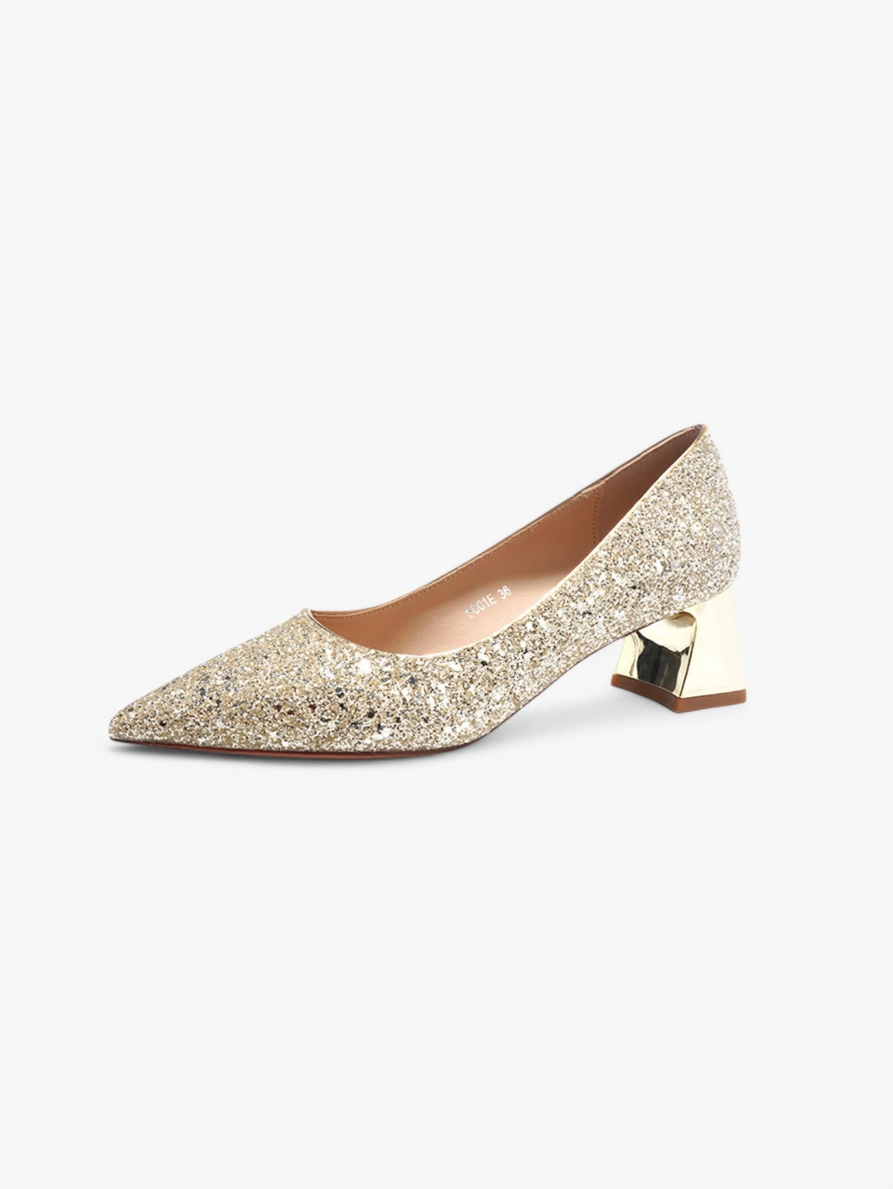 Jada | Women's Pointed Toe Glitter Block Heel Pumps