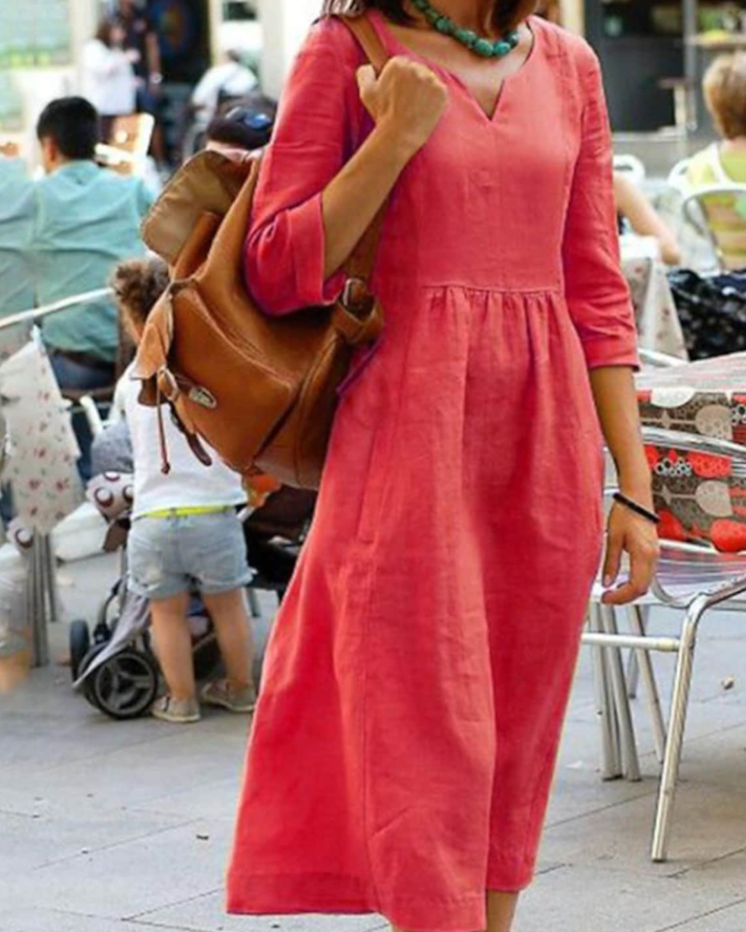 Jada | Women's Casual V-Neck Midi Dress
