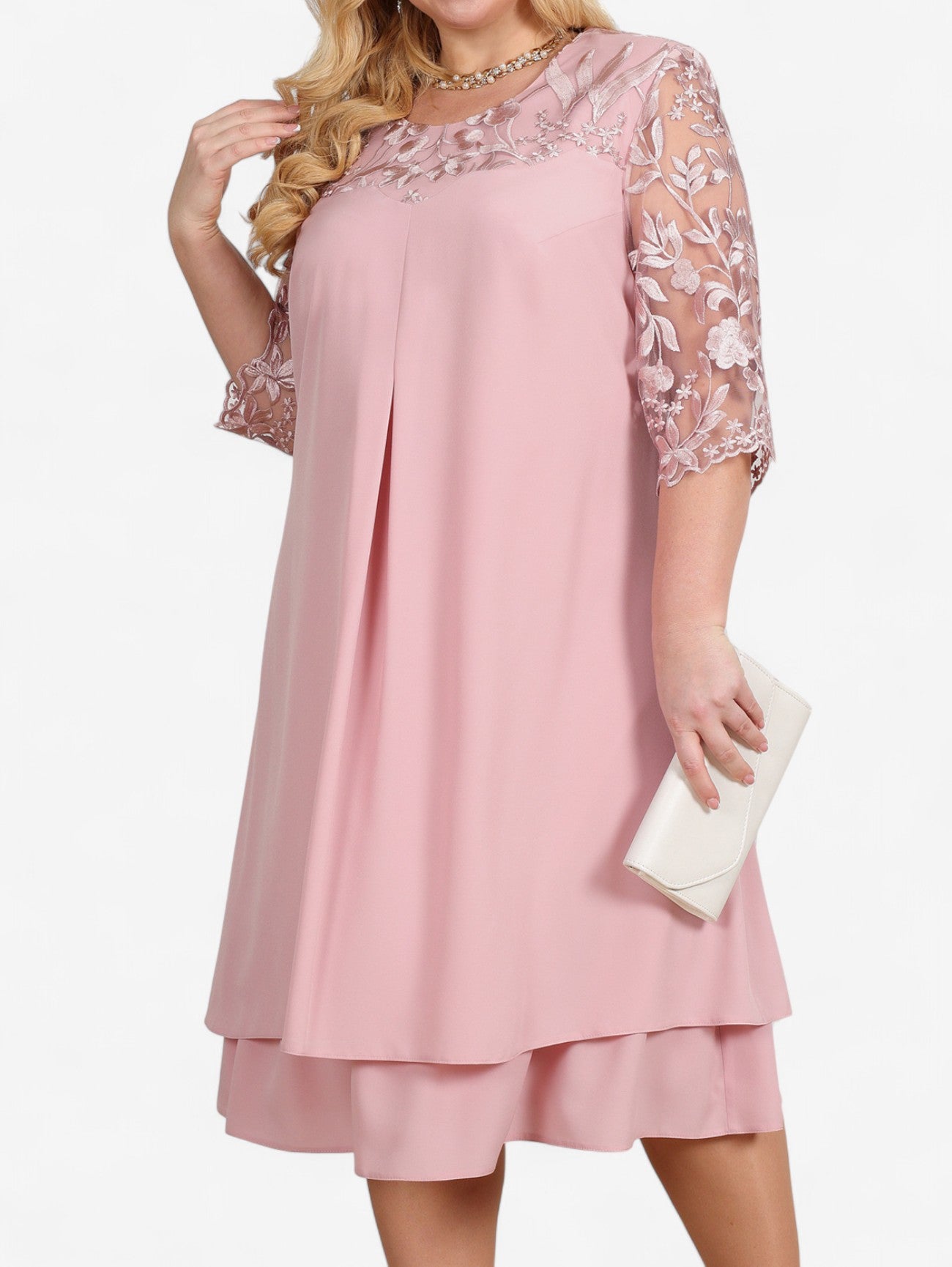 Jada | Women’s Elegant Lace Wedding Guest Midi Dress