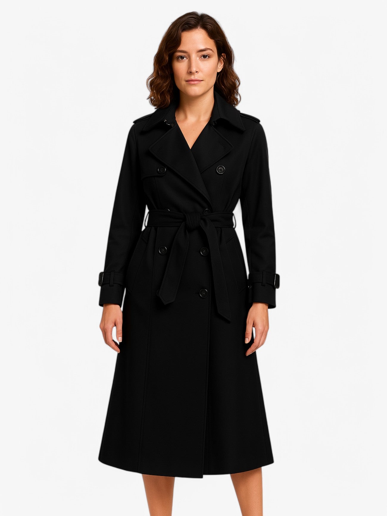 Jada | Women's Classic Vintage Slim Trenchcoat Coat with Adjustable Belt